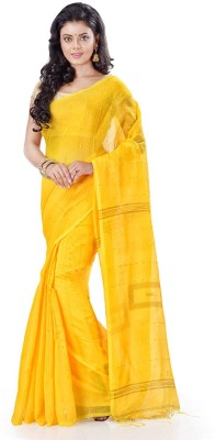 NSESAREE Self Design Handloom Pure Cotton Saree(Yellow)