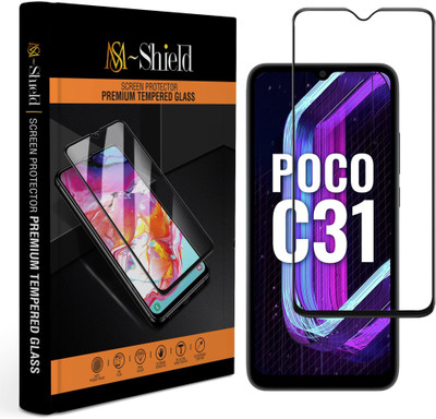 MS-Shield Edge To Edge Tempered Glass for POCO C31(Pack of 1)