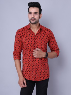 Nation Polo Club Men Printed Casual Red, Black Shirt