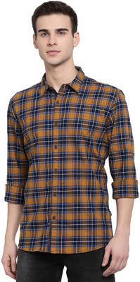 Pepe Jeans Men Checkered Casual Yellow Shirt