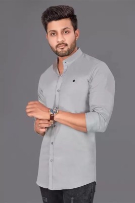 SK Fashion Men Solid Casual Grey Shirt