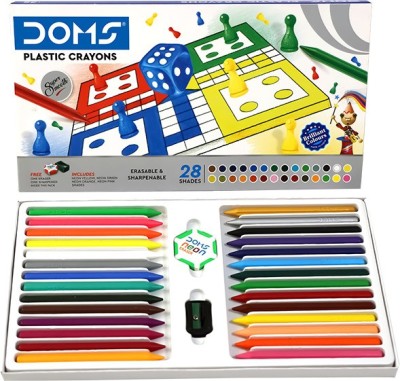 DOMS Plastic Crayon 28 Shades(Multicolor)