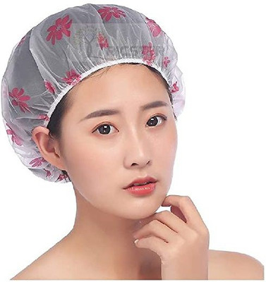SIOPAWORLD Set Of 9 Women Reusable Waterproof Elastic Free-Size Shower Caps multi-color