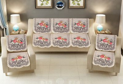 Flipkart SmartBuy Cotton 3+1+1 Seater Sofa Floral Cover(Pack of 10 Beige)