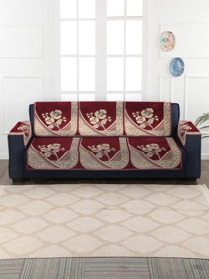 Multitex Cotton Damask Sofa Cover(mAROON Pack of 12)