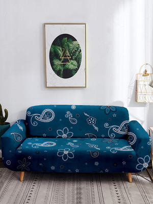 Cortina Polyester 3 Seater Sofa Geometric Cover(Pack of 1 Grey)