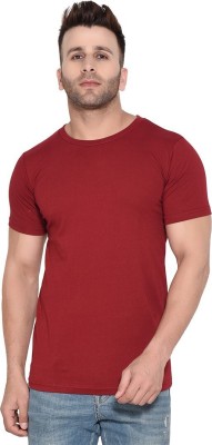 indian krait Solid Men Round Neck Red T-Shirt