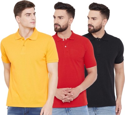 FUNKY GUYS Solid Men Polo Neck Multicolor T-Shirt