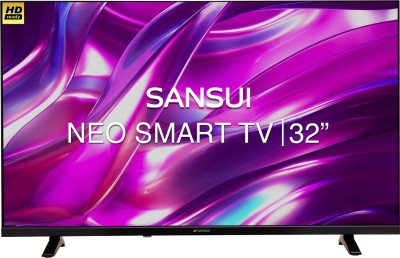 View Sansui Neo 80 cm (32 inch) HD Ready LED Smart TV with Bezel-less Design and Dolby Audio (Midnight Black) (2022 Model)(JSW32CSHD)  Price Online