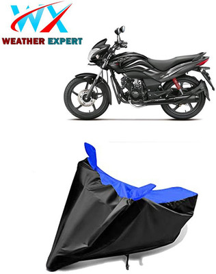WEATHER EXPERT Waterproof Two Wheeler Cover for Hero(Passion Xpro, Black, Blue)