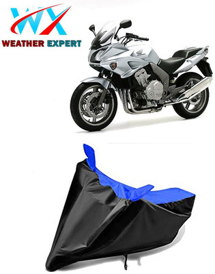 WEATHER EXPERT Waterproof Two Wheeler Cover for Honda(CBF 1000, Black, Blue)
