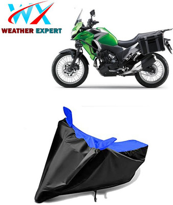 WEATHER EXPERT Waterproof Two Wheeler Cover for Kawasaki(Versys-X 300, Black, Blue)