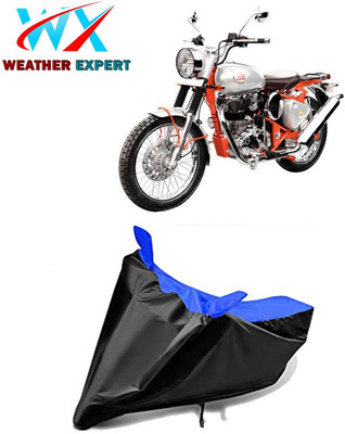 WEATHER EXPERT Waterproof Two Wheeler Cover for Royal Enfield(Bullet Trials 350, Black, Blue)