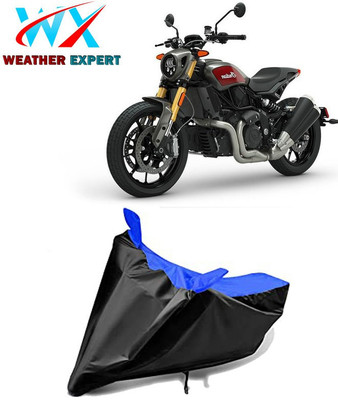 WEATHER EXPERT Waterproof Two Wheeler Cover for Indian(FTR 1200, Black, Blue)