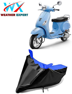 WEATHER EXPERT Waterproof Two Wheeler Cover for Vespa(Vespa VXL 125, Black, Blue)