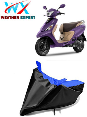 WEATHER EXPERT Waterproof Two Wheeler Cover for TVS(Scooty Zest 110, Black, Blue)