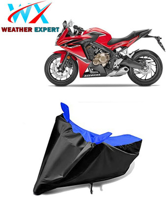 WEATHER EXPERT Waterproof Two Wheeler Cover for Honda(CBR 650F, Black, Blue)