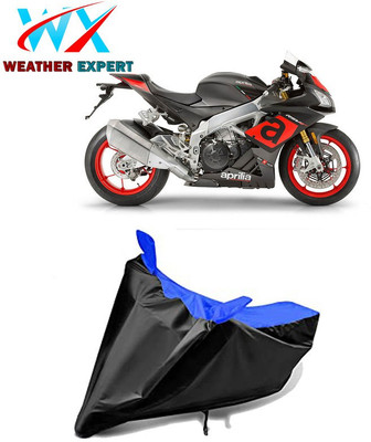 WEATHER EXPERT Waterproof Two Wheeler Cover for Aprilia(RSV4, Black, Blue)