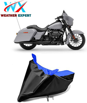 WEATHER EXPERT Waterproof Two Wheeler Cover for Harley Davidson(Street Glide Special, Black, Blue)
