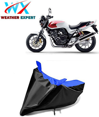 WEATHER EXPERT Waterproof Two Wheeler Cover for Honda(CB 400, Black, Blue)