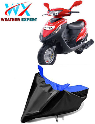 WEATHER EXPERT Waterproof Two Wheeler Cover for Mahindra(Flyte, Black, Blue)