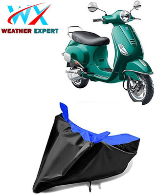 WEATHER EXPERT Waterproof Two Wheeler Cover for Vespa(Vespa VXL 150, Black, Blue)