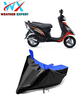 WEATHER EXPERT Waterproof Two Wheeler Cover for TVS(Streek, Black, Blue)
