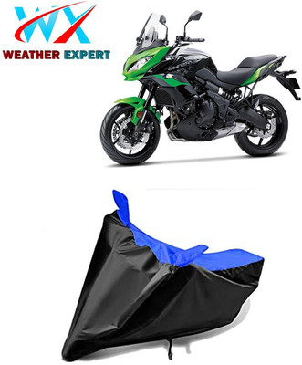 WEATHER EXPERT Waterproof Two Wheeler Cover for Kawasaki(Versys 650, Black, Blue)