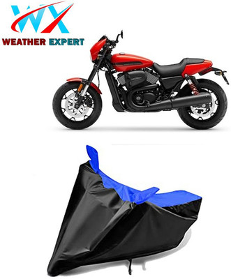 WEATHER EXPERT Waterproof Two Wheeler Cover for Harley Davidson(Street Rod, Black, Blue)