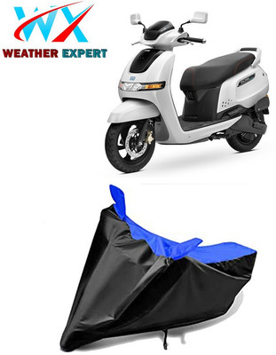 WEATHER EXPERT Waterproof Two Wheeler Cover for TVS(iQube, Black, Blue)