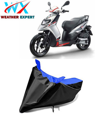 WEATHER EXPERT Waterproof Two Wheeler Cover for Aprilia(Storm 125, Black, Blue)