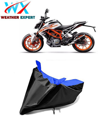 WEATHER EXPERT Waterproof Two Wheeler Cover for KTM(Duke 390, Black, Blue)