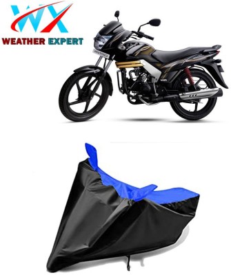 WEATHER EXPERT Waterproof Two Wheeler Cover for Mahindra(Centuro, Black, Blue)