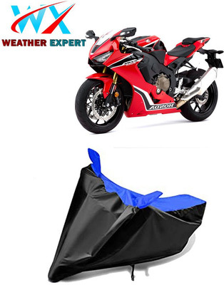 WEATHER EXPERT Waterproof Two Wheeler Cover for Honda(CBR 1000RR, Black, Blue)