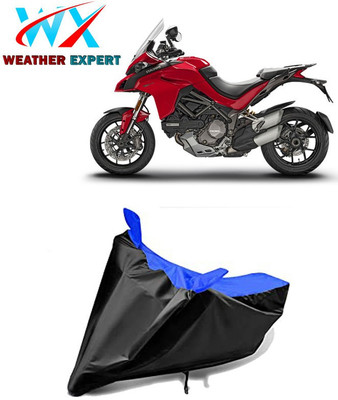 WEATHER EXPERT Waterproof Two Wheeler Cover for Ducati(Multistrada 1260, Black, Blue)
