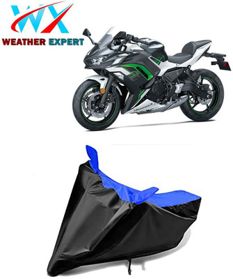 WEATHER EXPERT Waterproof Two Wheeler Cover for Kawasaki(Ninja 650, Black, Blue)