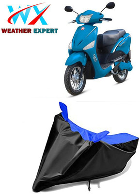 WEATHER EXPERT Waterproof Two Wheeler Cover for Hero Electric(Electric Optima, Black, Blue)