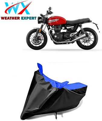 WEATHER EXPERT Waterproof Two Wheeler Cover for Triumph(Speed Twin, Black, Blue)