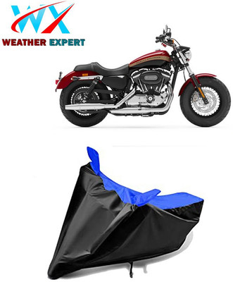 WEATHER EXPERT Waterproof Two Wheeler Cover for Harley Davidson(1200 Custom, Black, Blue)