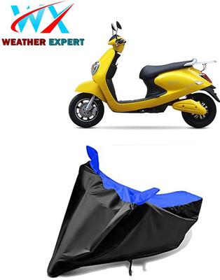 WEATHER EXPERT Waterproof Two Wheeler Cover for Techo Electra(Emerge, Black, Blue)