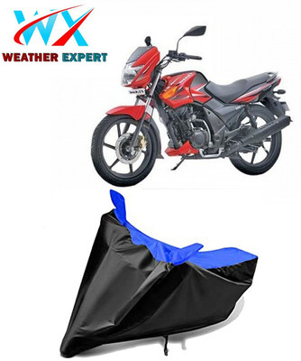 WEATHER EXPERT Waterproof Two Wheeler Cover for TVS(Flame DS 125, Black, Blue)