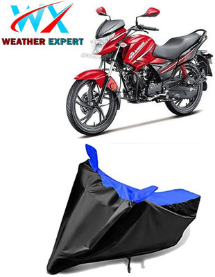 WEATHER EXPERT Waterproof Two Wheeler Cover for Hero(Glamour i3s, Black, Blue)