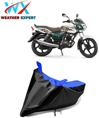 WEATHER EXPERT Waterproof Two Wheeler Cover for TVS(Star City Plus, Black, Blue)