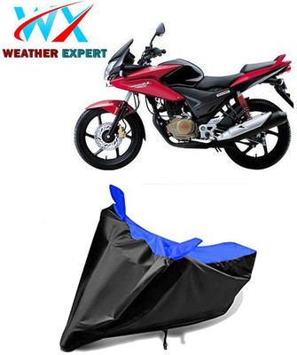 WEATHER EXPERT Waterproof Two Wheeler Cover for Honda(Stunner CBF, Black, Blue)