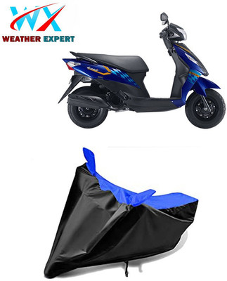 WEATHER EXPERT Waterproof Two Wheeler Cover for Suzuki(Let's, Black, Blue)