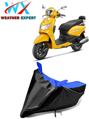 WEATHER EXPERT Waterproof Two Wheeler Cover for Hero(Pleasure+ 110, Black, Blue)