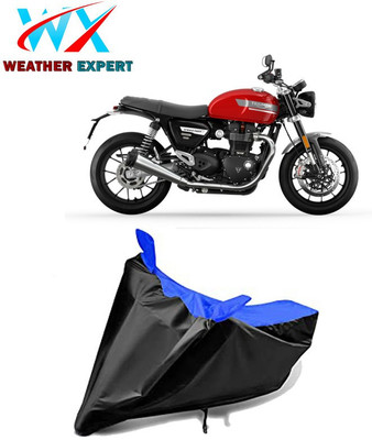 WEATHER EXPERT Waterproof Two Wheeler Cover for Triumph(Twin, Black, Blue)