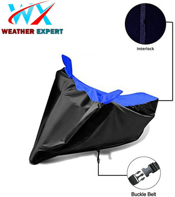 WEATHER EXPERT Waterproof Two Wheeler Cover for Bajaj(DTS-i, Black, Blue)