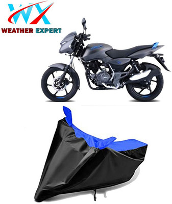 WEATHER EXPERT Waterproof Two Wheeler Cover for Bajaj(Pulsar 125, Black, Blue)