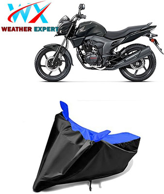 WEATHER EXPERT Waterproof Two Wheeler Cover for Honda(CB Trigger, Black, Blue)